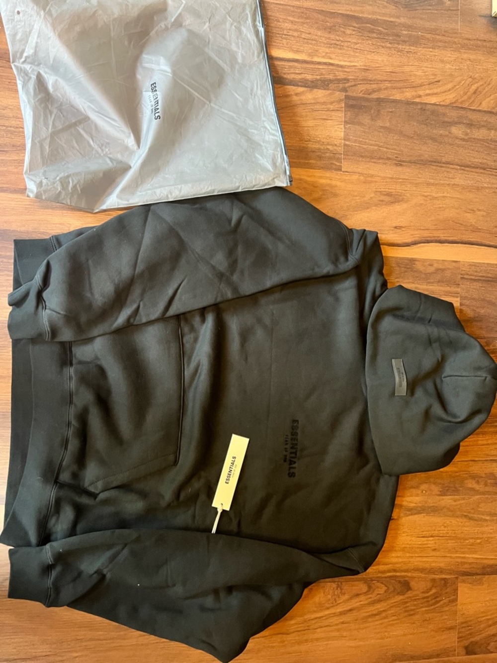 Essentials Black Lightweight Hoodie Jacket